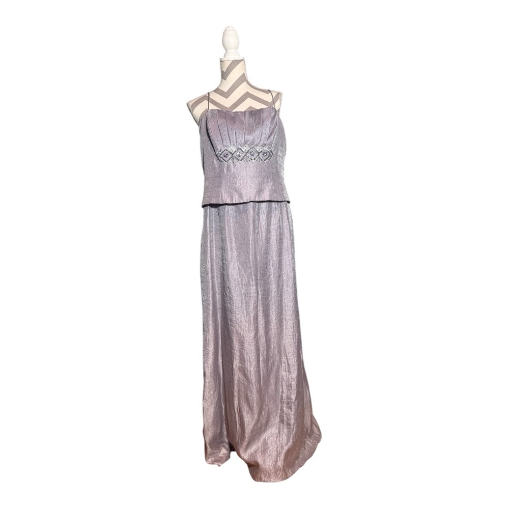 Elegant Silver Maxi Dress